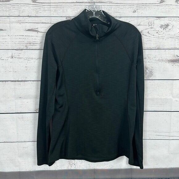 Under Armour Top Womens Medium Black Long Pull Over Long Sleeve Running Stretch - Picture 1 of 9